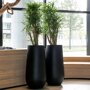 Pottery Pots Natural Nax ronde plantenbak hoog zwart binnen